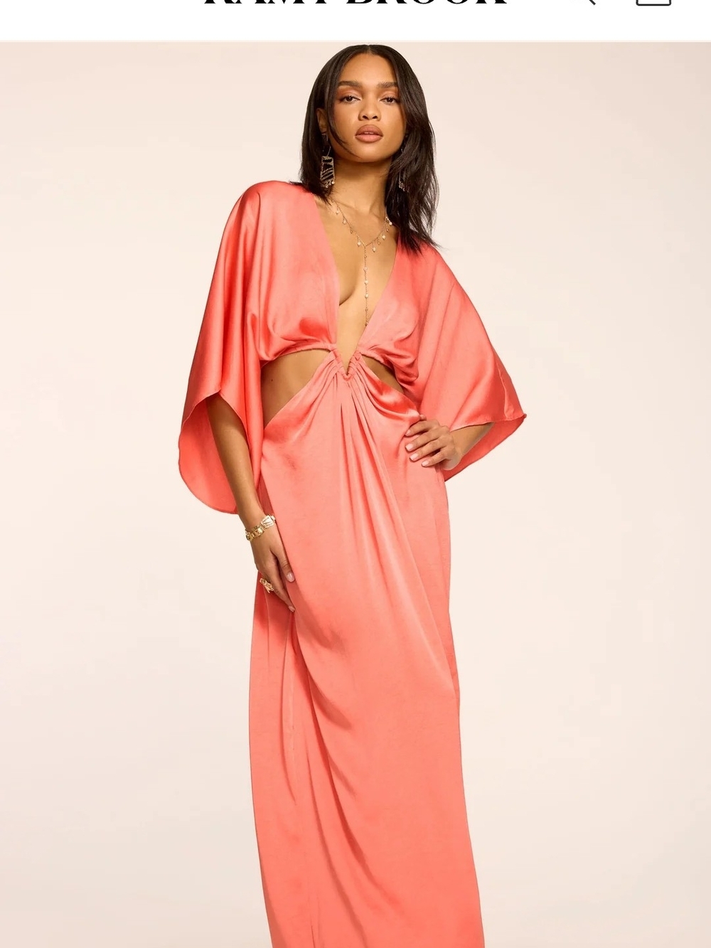 Ramy Brook Coral Cutout Kaftan Coverup